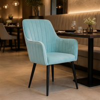 Chaise de bar ergonomique pivotante JOHOOFURNITURE en cuir PU bleu cyan avec cadre en acier chromé et repose-pieds pour restaurant et café