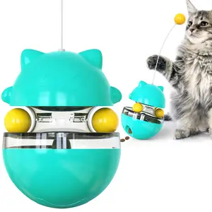 猫不倒翁玩具食品球逗弄猫棒自玩宠物食品分配器室内互动狗玩具
