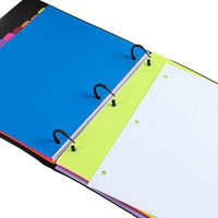 Cahier à spirales 5 étoiles rechargeable avec poches flexibles pour collège Cahier de notes à 3 anneaux de classeur de documents de 1 pouce