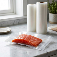 Rouleau de sacs plastiques gaufrés PA/NY de 3,5 mils, résistants à l'humidité, pour scellage sous vide, pour stockage alimentaire professionnel