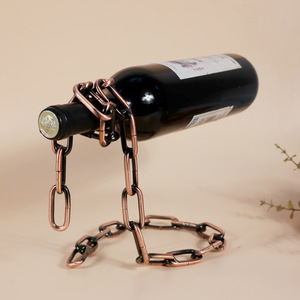 Eslabón de decoración mágica para botellas de <span class=keywords><strong>vino</strong></span>, estante de exhibición de botellas de whisky de <span class=keywords><strong>vino</strong></span> tinto flotante de Metal, cadena de cuerda, soporte para botellas de <span class=keywords><strong>vino</strong></span> - Product Image 5