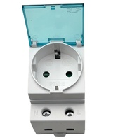 Marca IGERCN, IG-303SR, Enchufe de Pared Modular Industrial para Riel DIN, Enchufe Europeo, IP22, 250V, 16A, 1 Salida, Material de PC