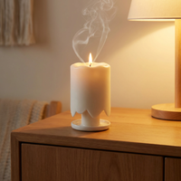 Diffuseur d'huiles essentielles silencieux avec bougies LED à intensité réglable et piles