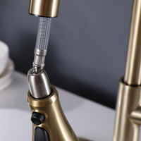 Nouvel arrivage usine : Robinet de cuisine moderne 3-en-1 extractible, monotrou, monocommande, à poser sur comptoir, finition brossée, eau froide et chaude, céramique