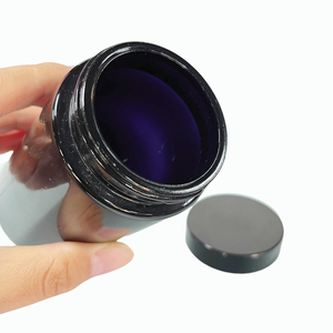 ขวดแก้วสีดำ UV ทรงกลม ขนาด 50 มล. 100 มล. 150 มล. 200 มล. 250 มล. สำหรับเครื่องสำอาง พร้อมฝาสีดำ แบบเติมได้ - Product Image 3