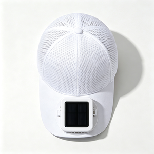 Casquette de baseball en toile à 6 panneaux alimentée par énergie solaire avec ventilateur de refroidissement solaire amovible, entièrement en maille respirante, rechargeable par USB, unisexe, pour l'extérieur - Product Image 2