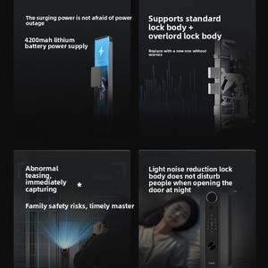 Khóa thông minh BOSCH <span class=keywords><strong>Plus</strong></span> với nhận diện khuôn mặt 3D, hợp kim kẽm, màn hình, lưu trữ dữ liệu đám mây, dành cho cửa gỗ, kết nối mạng WiFi - Product Image 4