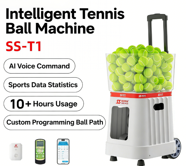 SIBOASI SS-T1 Tragbare Leichte Langlebige Einfache Sport-Tennisballmaschine ABS Ferngesteuerter Ballwerfer Trainer 120 Bälle US-Stecker****^^^^ https://www.siboasi.com
