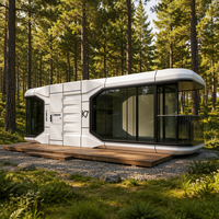 Maison modulaire préfabriquée en acier luxueuse à 3 chambres, capsule spatiale, maison miniature moderne et écologique, cuisine, salle de bain, villa, hôtel