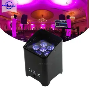 Sıcak satış akıllı DJ S6 düğün olay dj uplight RGBWA UV 6in1 kablosuz Dmx WIFI uzaktan kumanda ile Dj ışığı