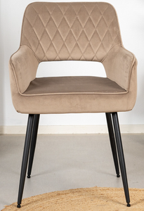 <span class=keywords><strong>Fauteuil</strong></span> de salle à manger moderne et élégant Chaise de loisirs avec <span class=keywords><strong>velours</strong></span> et pieds en métal enduit de poudre pour meubles de maison ou de café - Product Image 6