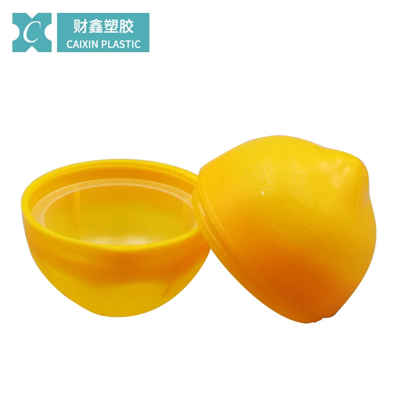 Caixin Food Grade Plastic Oranje Vorm Pot Container Bekers Plastic Container Kleine Speelgoed Suiker Snoep Cup Pudding Cosmetische Verpakking