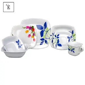 Món Ăn Sáng Vuông Melamine Western Champing Không Thể Phá Vỡ Bộ Đồ Ăn Bán Buôn Giá Rẻ