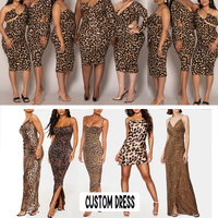 Robes de soirée de créateur pour femmes robe de soirée Maxi sans bretelles d'été élégante pour femmes robe léopard à impression personnalisée
