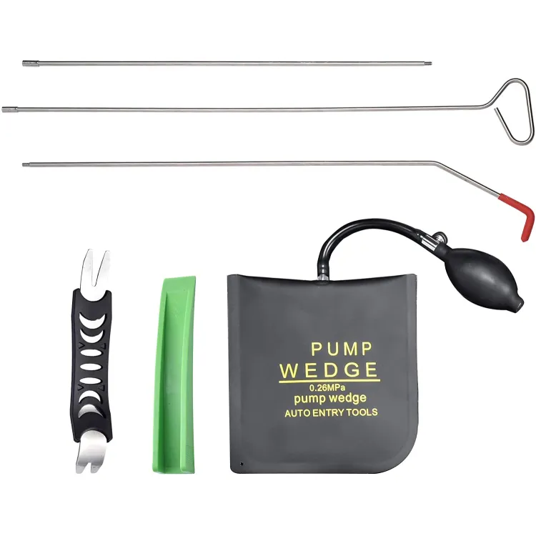 Kit de herramientas esenciales automotrices, con recogedor de largo alcance, cuña de aire, cuñas sin Marring y bolsa de PVC, paquete de 6 uds.