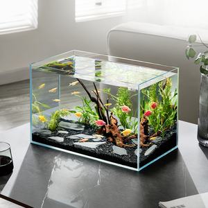 Yee Super Blanc Verre <span class=keywords><strong>Aquarium</strong></span> <span class=keywords><strong>20</strong></span> <span class=keywords><strong>Gallon</strong></span> Fish Tank Angle Droit Eau Herbe Fish Tank pour Usine En Gros - Product Image 1