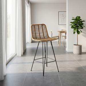 Natural Rattan Chair for dining room furniture Balagi Bar Rattan Metal Chair FOR HOME FURNITURE - Product Image 1