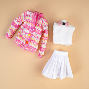 30CM/11-Inch Unisex Plastic Doll Winter Outfit-<strong>Fur</strong> Plush Vest <strong>Coat</strong> &amp; Skirt - Product Image 2