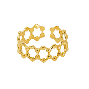 ZOGXIN Geometric Hollow Ring Gold Silver Adjustable Women's Fashion Jewelry Gift - Product Image 5