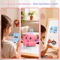 Robot Dessinateur Interactif pour Enfants, Jouet Éducatif en Plastique ABS avec 150 Cartes, Machine à Dessiner Montessori pour Garçons de 3 à 8 Ans