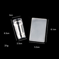 Nouvel outil de stamping pour nail art en silicone transparent double tête avec racloir
