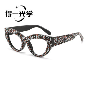 Gafas con Filtro de Luz Azul con Estampado de Leopardo y Ojo de Gato para Mujer, Montura Ancha, Lentes de PC, Anti Radiación - Product Image 1