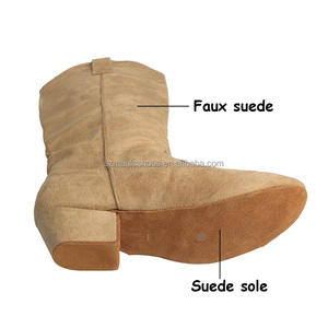 Semelle en <span class=keywords><strong>daim</strong></span> <span class=keywords><strong>bottes</strong></span> de danse latine pour femmes mi-mollet ligne d'échauffement chaussures de Salsa côte ouest balançoire Swayd <span class=keywords><strong>bottes</strong></span> de danse sans fermeture éclair - Product Image 2