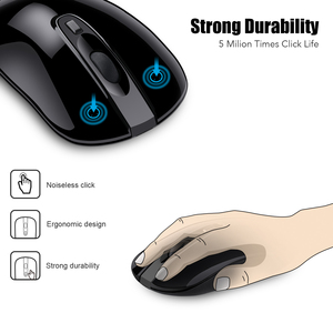 Hot bán 2.4GHz RF Công nghệ chuột inalambrico 4 nút Ergonomic Chuột sem fio im lặng gõ Chuột không dây cho PC máy tính xách tay - Product Image 5