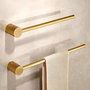 Porte-serviettes mural en cuivre standard de 30 cm à barre unique pour salle de bain, installation sans perçage - Product Image 1