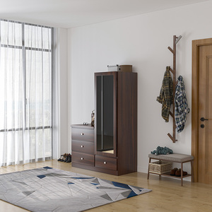 Armario de Dormitorio <span class=keywords><strong>con</strong></span> Puerta Corredera, Muebles de Melamina, Armario Marrón <span class=keywords><strong>con</strong></span> Cajón, <span class=keywords><strong>Precio</strong></span> de Fábrica Zhiqu - Product Image 6