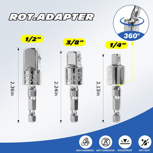 Right Angle Drill Adapter Set 1/4 In Chrome Vanadium Steel For Home Auto Repair Tools With Case - Product Image 3