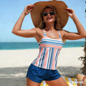 Tankini imprimé léopard <span class=keywords><strong>amincissant</strong></span> le ventre, <span class=keywords><strong>grande</strong></span> <span class=keywords><strong>taille</strong></span>, ensemble 2 pièces à angle plat, logo avant, <span class=keywords><strong>maillot</strong></span> <span class=keywords><strong>de</strong></span> <span class=keywords><strong>bain</strong></span> pour femmes - Product Image 3