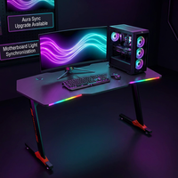 Table de jeu AOR en fibre de carbone, idéale pour la maison et le bureau, avec éclairage RGB intégré, vente en gros d'usine