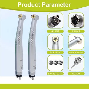 Turbin Gigi Kecepatan Rendah dengan Semprotan Air Internal, Handpiece Gigi 2/4 Lubang, Motor Udara/Contra Angle/Handpiece Lurus dengan Air Internal - Product Image 3