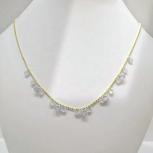 Collar de plata de ley 925 con flor, precio de fábrica, collar de mejores amigas, joyería fina para niñas, chapado en oro, con cuentas de piedra natural. - Product Image 5