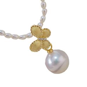 S925 Silver DIY Butterfly Style Pendant with 9-13mm Round Beads 31043 Empty <b>Jade</b> Necklace Accessory Pearl Pendants & Charms - Product Image 4