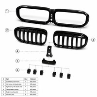Calandre avant noire brillante pour BMW Série 3 G28, style OE double lamelles en ABS avec trou pour caméra, pièce de rechange 51138072086