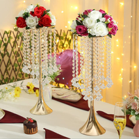 Centre de table en métal cristal doré pour la maison et les événements de mariage