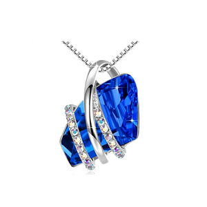 Collier en forme de cœur pour femmes, de haute qualité, pendentif en cristal, cercle en diamant - Product Image 5