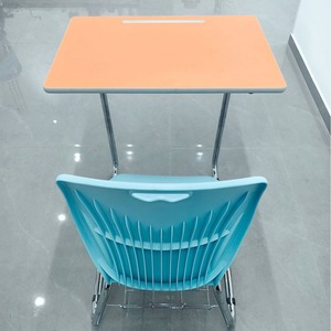 ชุดโต๊ะและเก้าอี้นักเรียน ขาโลหะ ท็อปพลาสติกสีส้ม เฟอร์นิเจอร์โรงเรียนปรับระดับได้ ดีไซน์ทันสมัย 70x50x87 ซม. - Product Image 4