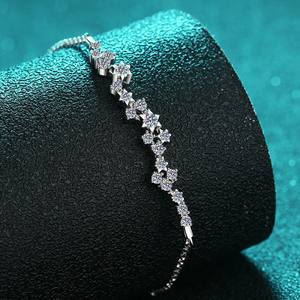Pulsera de moissanita de plata de ley S925 para mujer, joyería de plata elegante con diseño de círculo completo para vacaciones, perfecta - Product Image 5