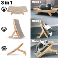 Grattoir anti-griffes pour chat en bois, planche à gratter pour chat, lit 3 en 1, tapis vertical pour chat, jouets pour chat, grattoir à ongles, tapis d'entraînement pour griffes