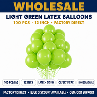 Ballons en latex vert clair de 12 pouces, 100 pièces, Globos Verde Claro, Ballons Vert Clair pour décorations de fête sur le thème de la jungle