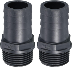 2 Pack 30mm berduri G1 BSPP laki-laki benang UPVC selang Fitting-agresif Barb segel adaptor untuk bahan bakar Air sistem udara