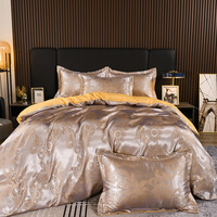 Ensemble de literie en soie jacquard de luxe, ensemble de couette taille king, ensemble de draps, housse de couette pour la maison et l'hôtel