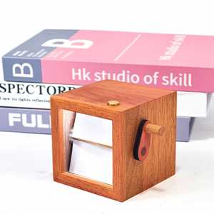 <b>Box</b> Wooden Couple Mother's Day - Custom Glowing Hand-Crank Flip Photo Book Camera <b>Memorial</b> <b>Keepsake</b> Gift - Product Image 3