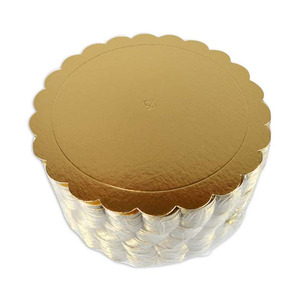 Plateau à gâteau rond en papier pour dessert de fête, 6, 8, 10, 12, 14 pouces, base en carton gris, plateau à gâteau en feuille d'or - Product Image 4
