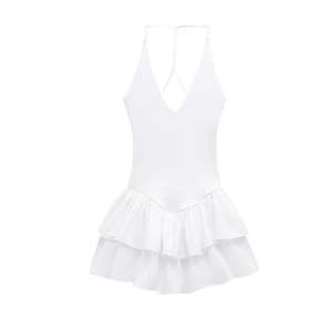 Vestido de Verano Elegante sin Tirantes de Tela Tejida para Mujer de Diseñador - Product Image 3