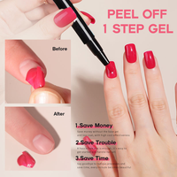 Stylo de Nail Art 3-en-1 : Kit de Vernis Gel UV Monophase Haute Performance, Non Toxique, Base, Couleur et Top Coat, Certifié HALAL, pour Salon de Manucure et Création DIY
