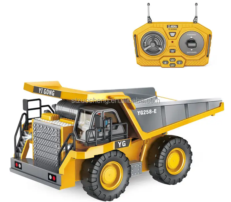 New Coming 1:24 electric 9 Channels Construction metal rc loader dump truck toy remote control
